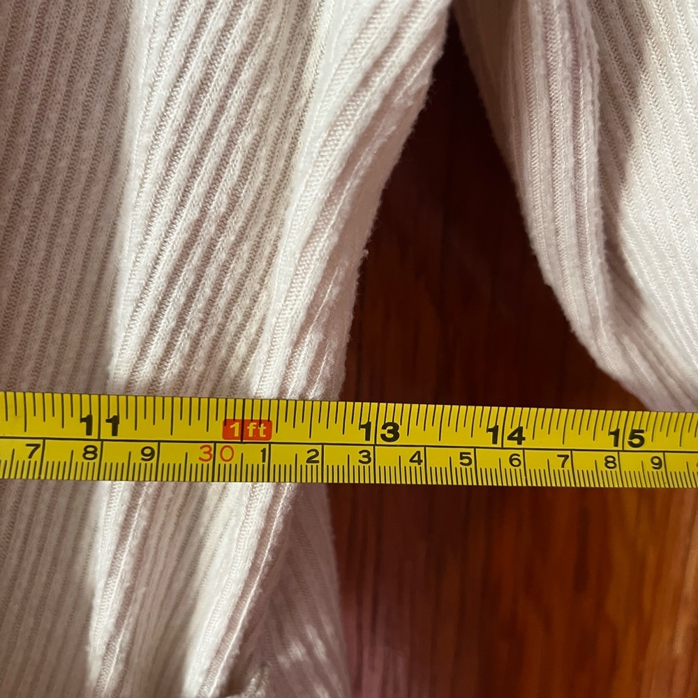 Express Cream Ribbed Wrap Top - Picture 6 of 6